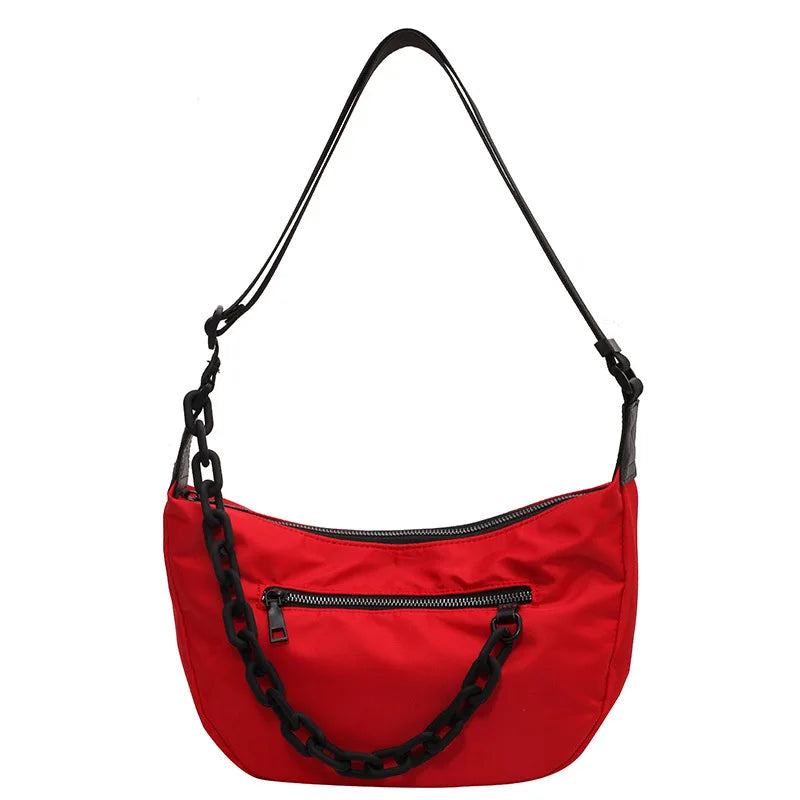 Mala Crossbody Nylon com Corrente