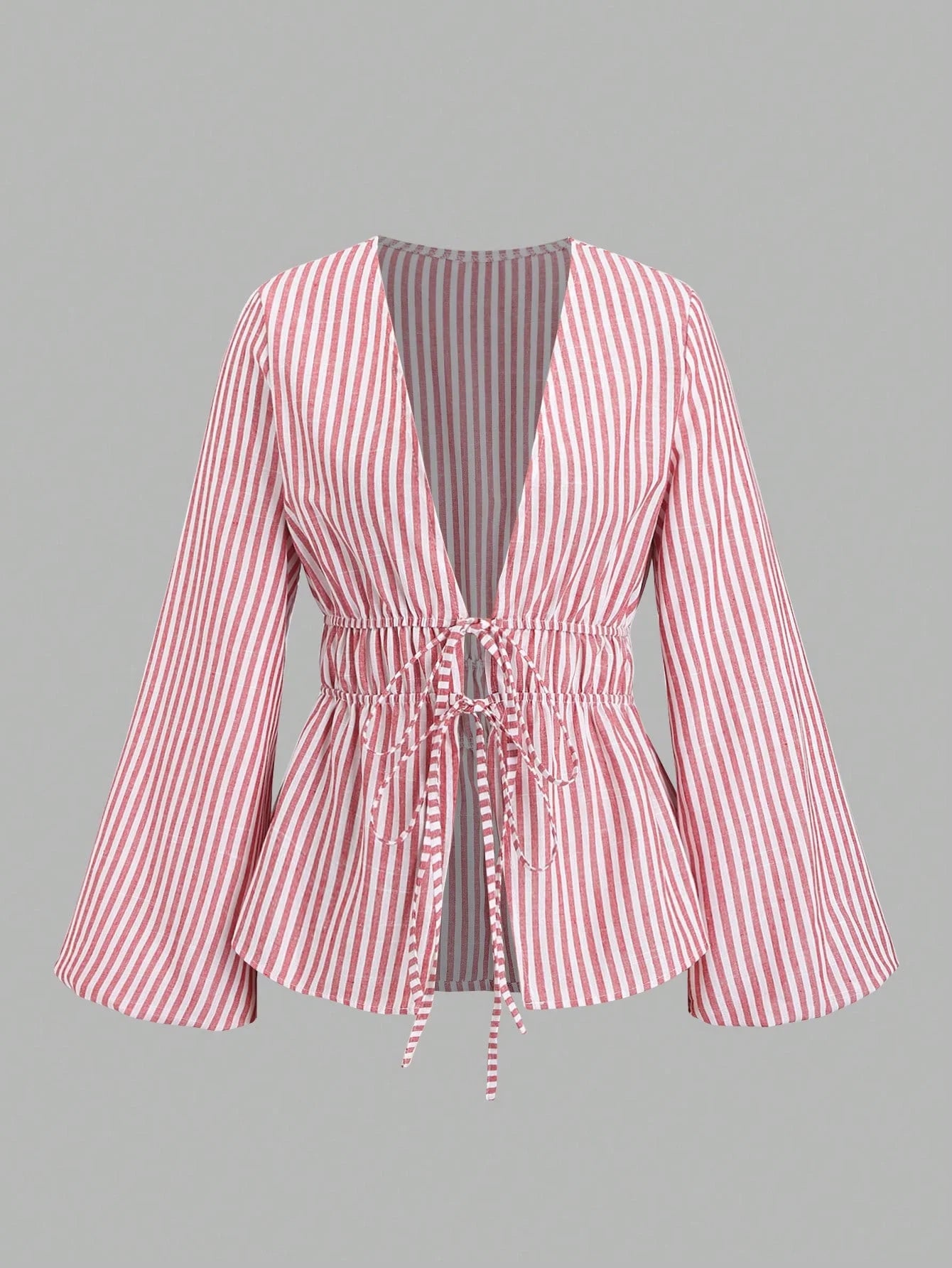 Camisa com Riscas e Laço