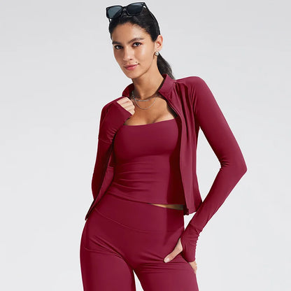 Casaco Desportivo Gola Alta com Zip