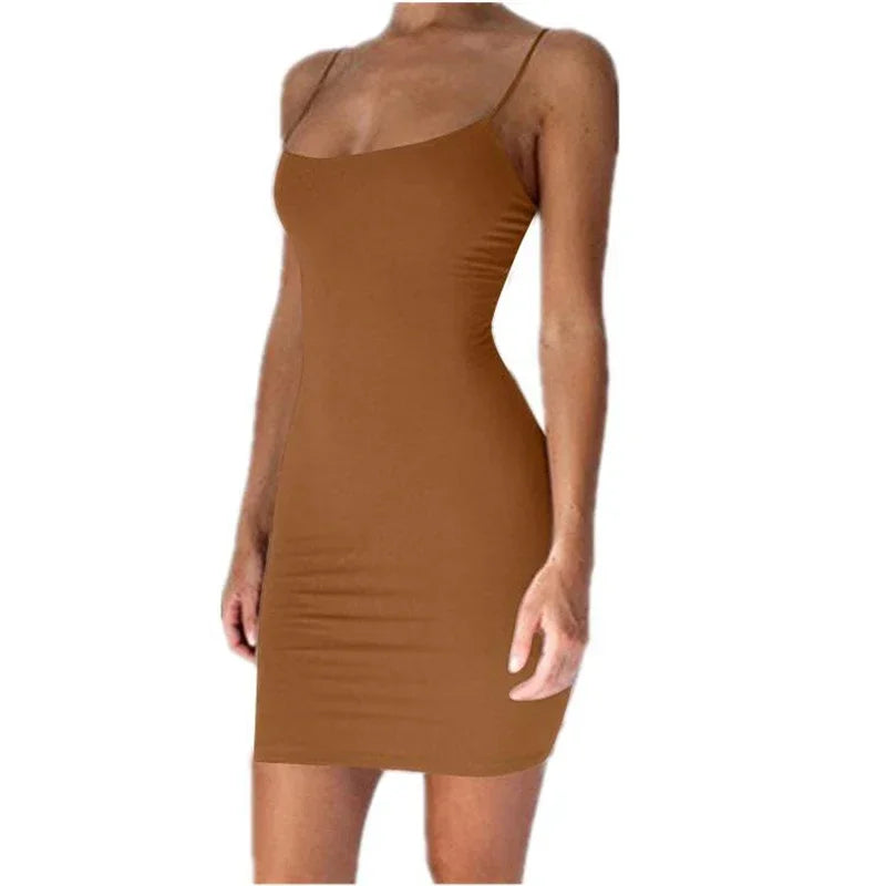 Vestido Mini Bodycon de Alças Finas