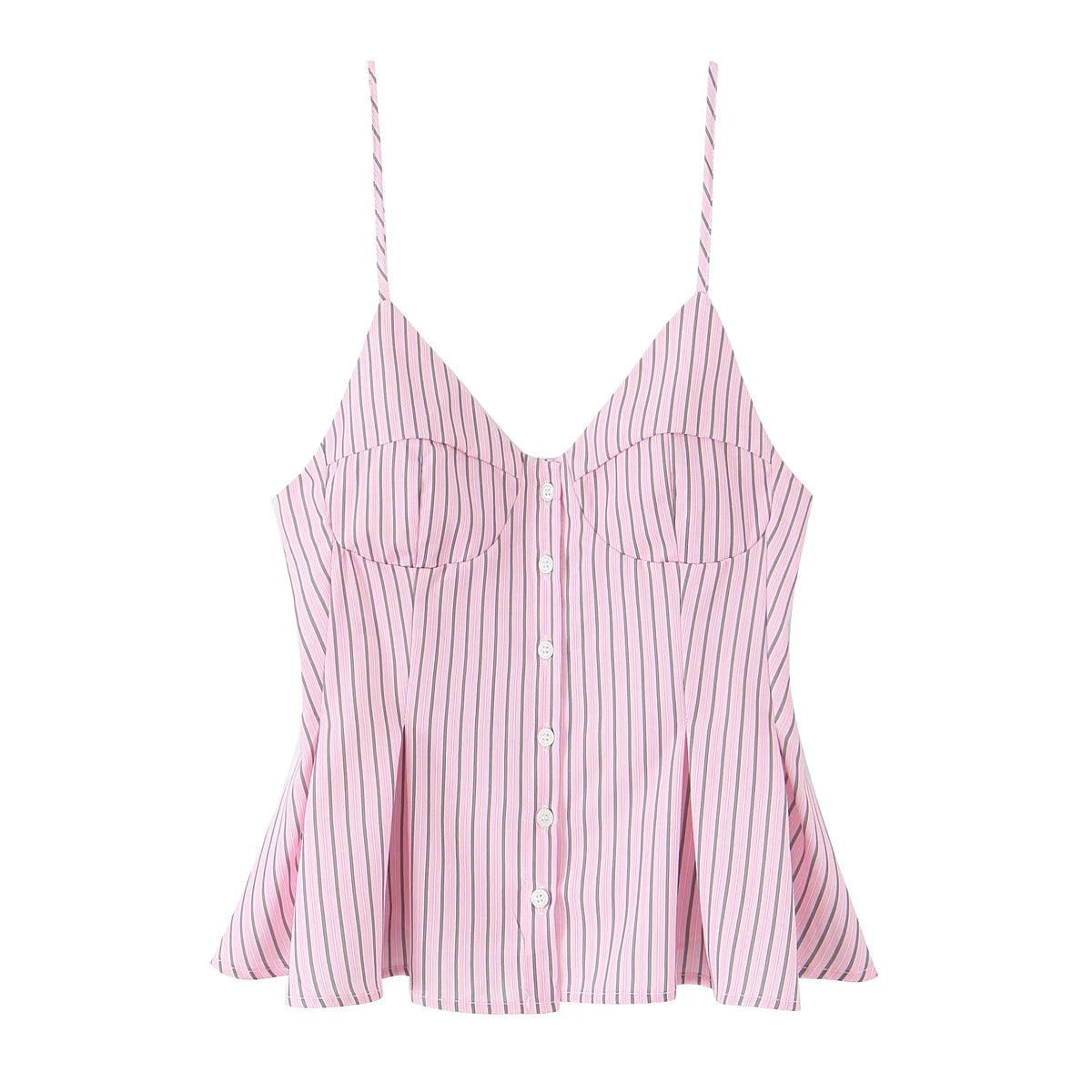 Camisola Poplin Às Riscas com Costas Abertas