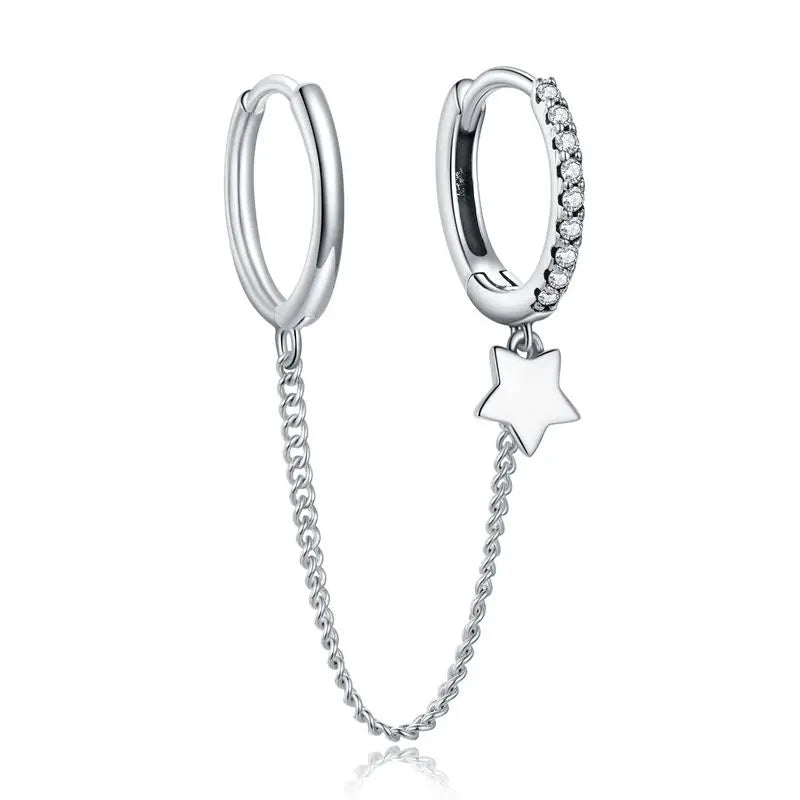 Ear Cuffs Prata 925 com Zircónia | Sem Furo | Banhados a Platina | Vários Designs.