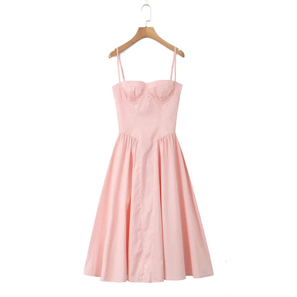 Vestido Midi Linha A com Alças