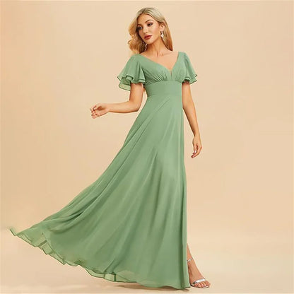 Vestido Maxi Chiffon Ombro a Descoberto