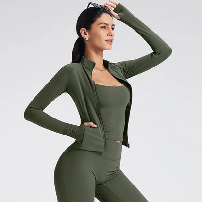 Casaco Desportivo Gola Alta com Zip