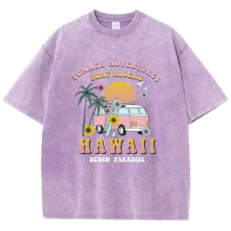 T-Shirt Oversized Estampa Hawaii