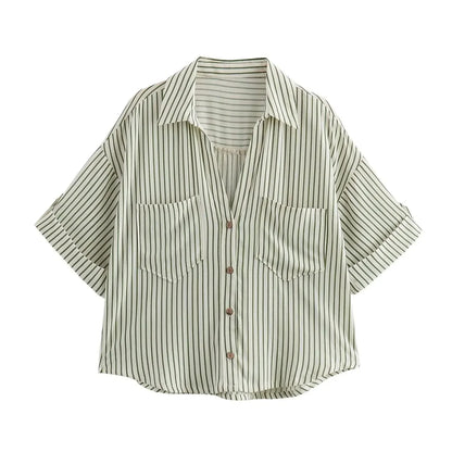 Camisa Linho Oversized com Manga Larga | Botão Único Estilo Casual Verão