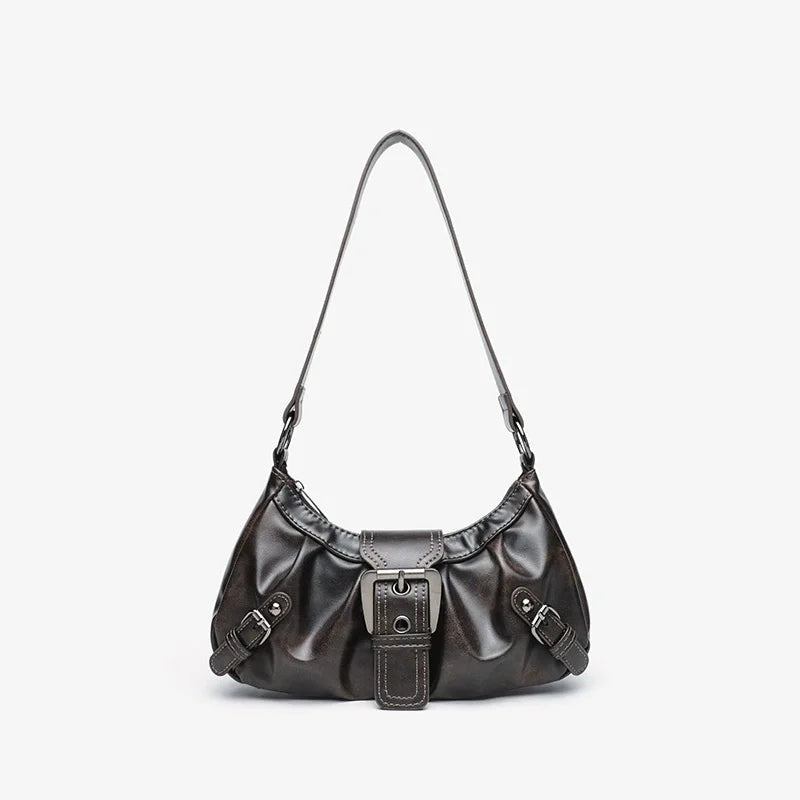 2025 Spring Hot Selling Maillard Style Retro Style Small Bag Spicy Girl Y2K Wasteland Style Vintage Leather Shoulder Armpit Bag