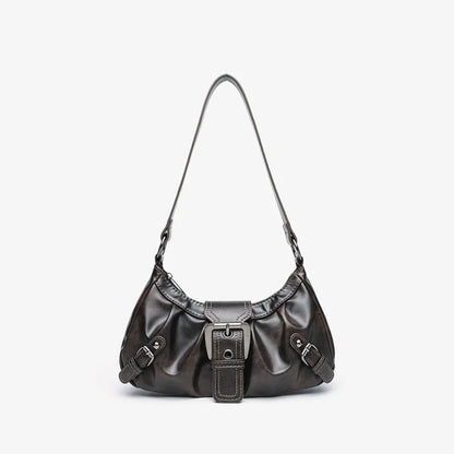 2025 Spring Hot Selling Maillard Style Retro Style Small Bag Spicy Girl Y2K Wasteland Style Vintage Leather Shoulder Armpit Bag
