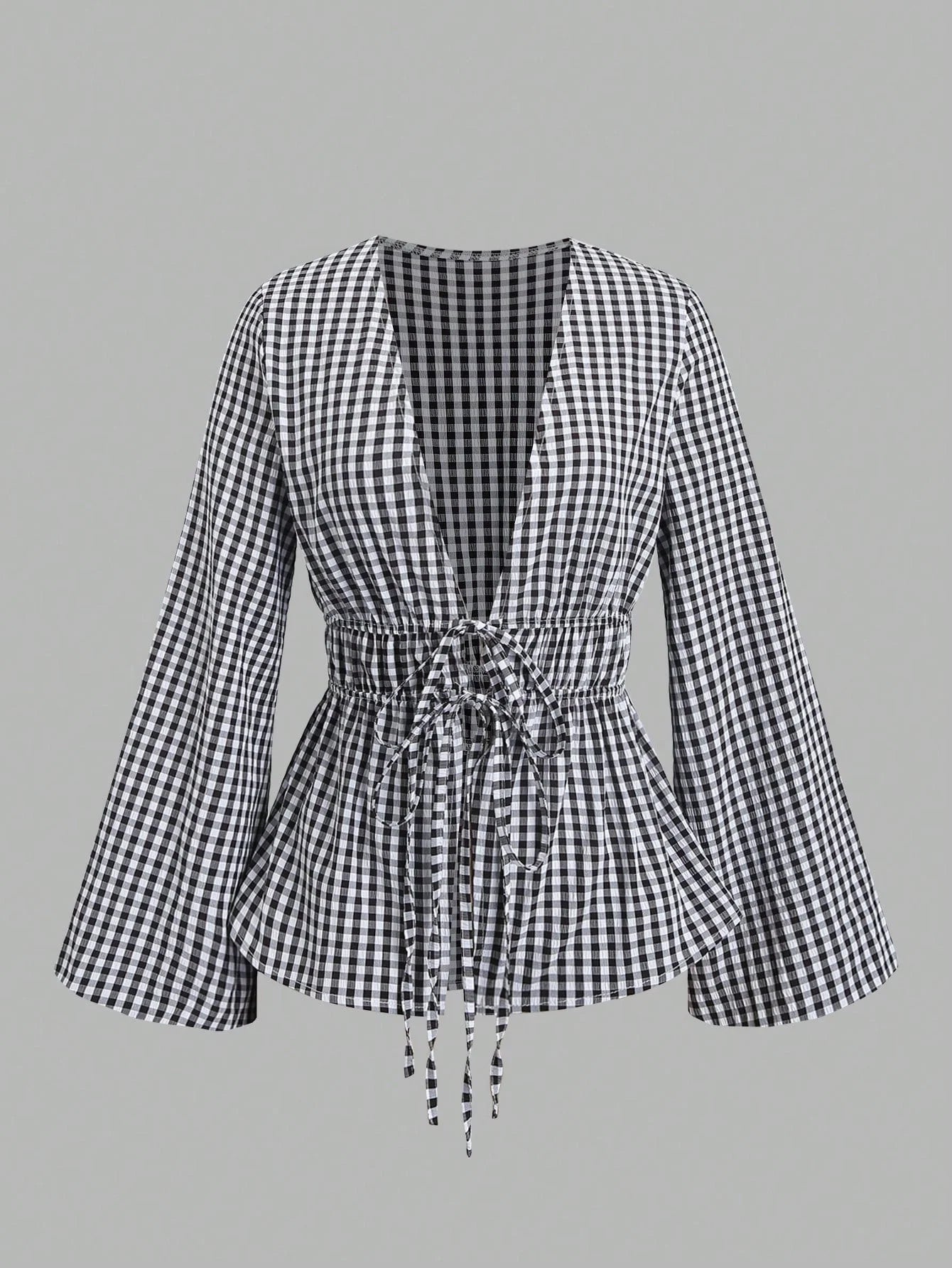 Camisa com Riscas e Laço
