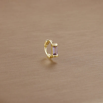 Argola Quadrada Mini com Zircónia