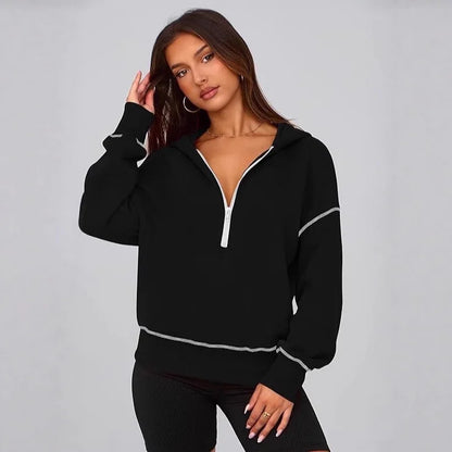 Hoodie Curto com Fecho Zip
