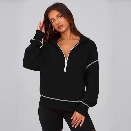 Hoodie Curto com Fecho Zip