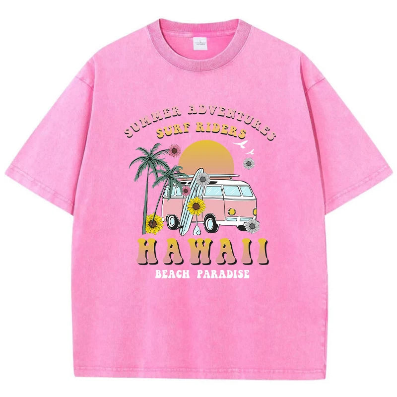 T-Shirt Oversized Estampa Hawaii
