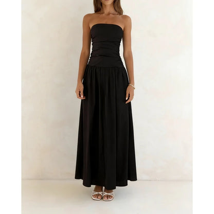 Vestido Maxi Sem Alças Estilo Vintage
