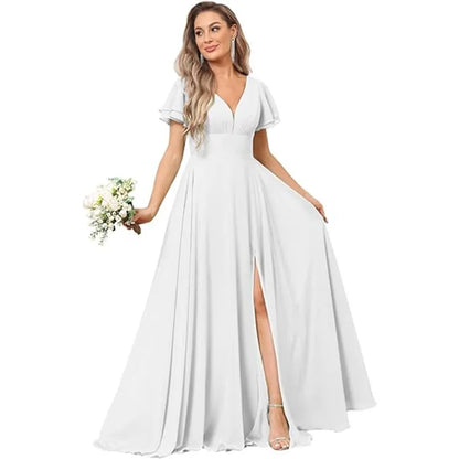 Vestido Maxi Chiffon Ombro a Descoberto