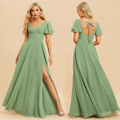 Vestido Maxi Chiffon Ombro a Descoberto