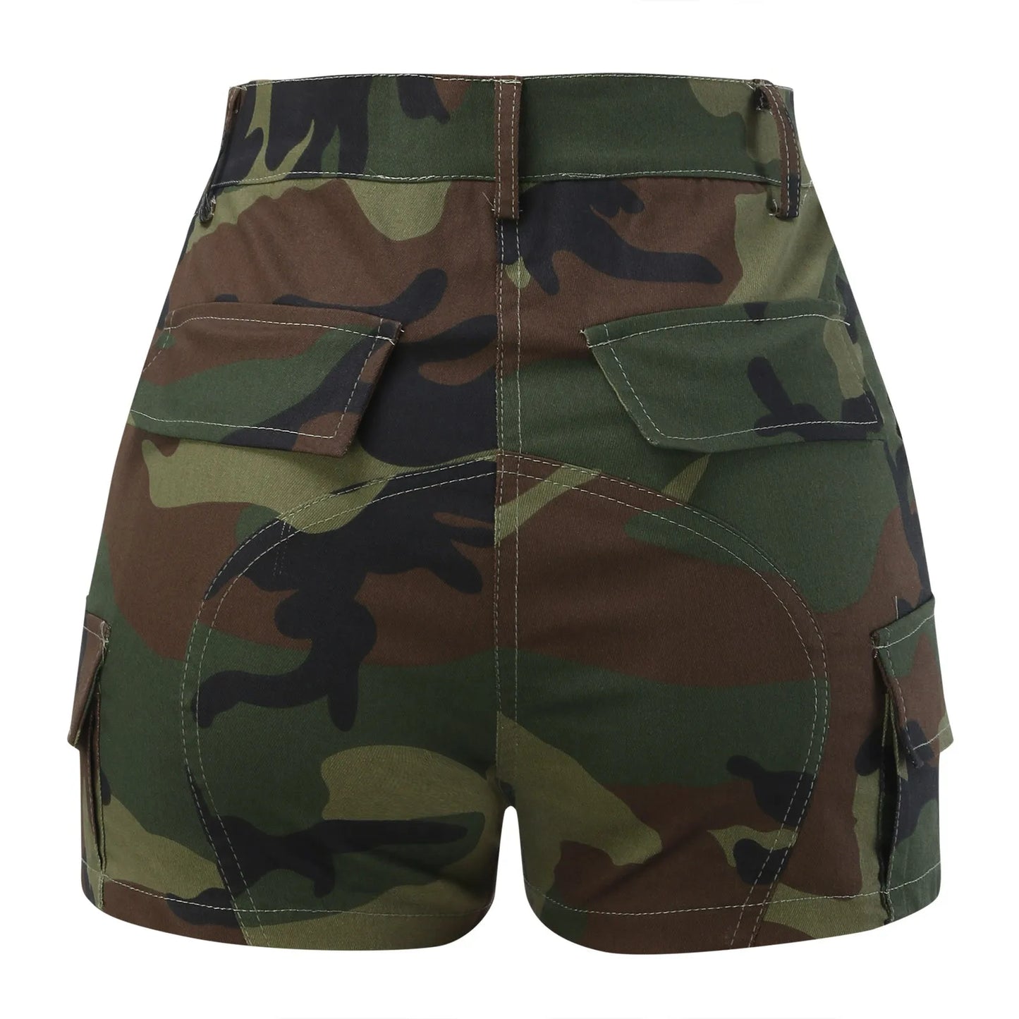 Calções Camuflagem Cintura Alta