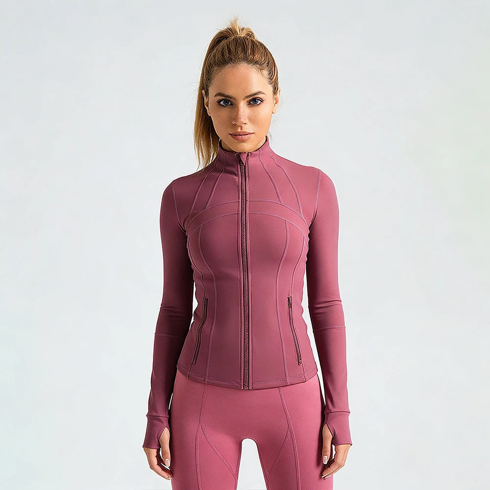 Casaco de Yoga Slim Fit Full-Zip