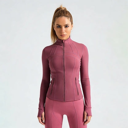 Casaco de Yoga Slim Fit Full-Zip