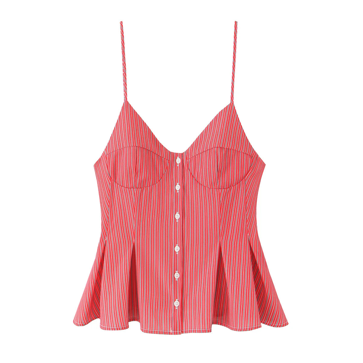 Camisola Poplin Às Riscas com Costas Abertas