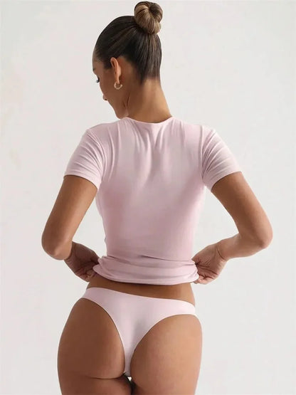 T-Shirt Cropped Básica Manga Curta