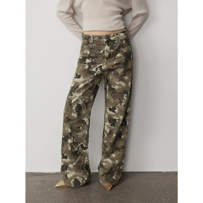 Calças Jeans Camuflagem Washed
