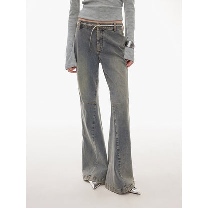 Calças Flare Denim de Cintura Média