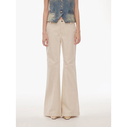 Calças Flare Denim de Cintura Média