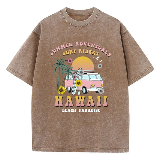 T-Shirt Oversized Estampa Hawaii