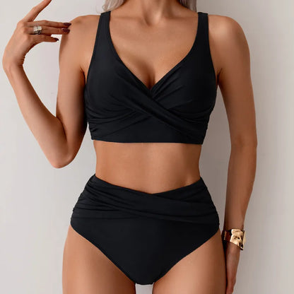 Bikini Push-Up Top Cruzado Cintura Alta