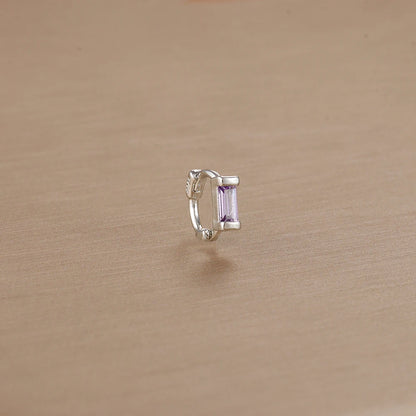 Argola Quadrada Mini com Zircónia