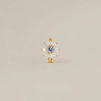 Brinco Flor Zircónia em Aço Inoxidável