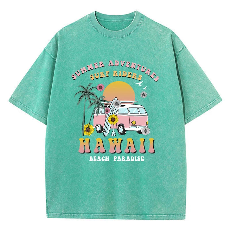 T-Shirt Oversized Estampa Hawaii