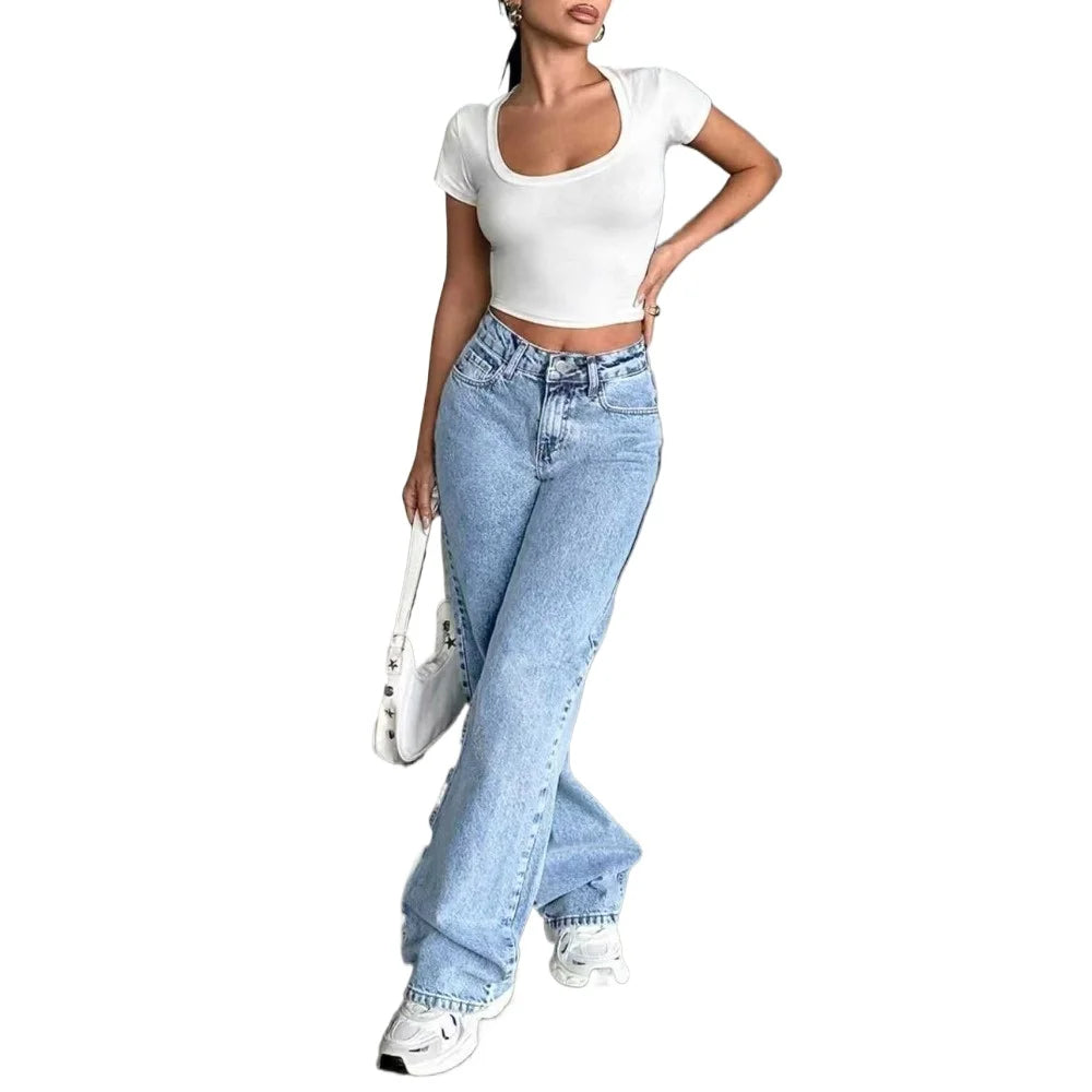 Jeans Baggy Cintura Alta Y2K