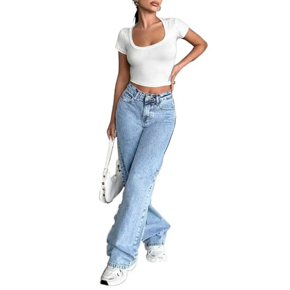 Jeans Baggy Cintura Alta Y2K