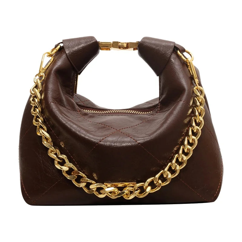 Mala Hobo Retro com Corrente Dourada