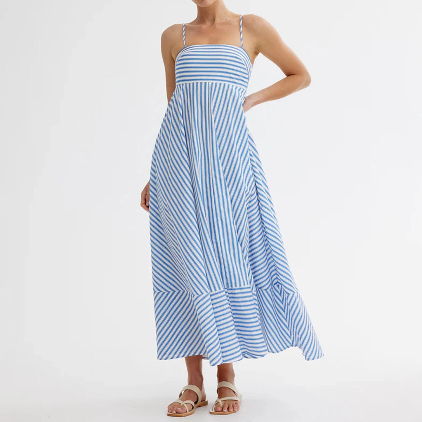 Vestido de Verão Estampado com Alças Fina