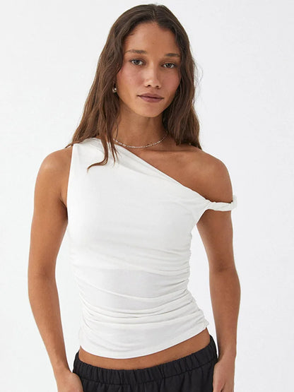 Top Cropped Off Shoulder com Franzido
