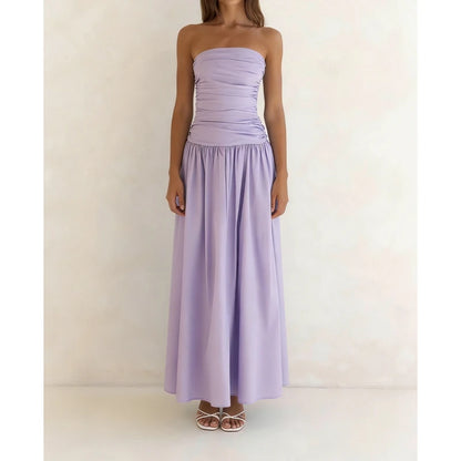 Vestido Maxi Sem Alças Estilo Vintage