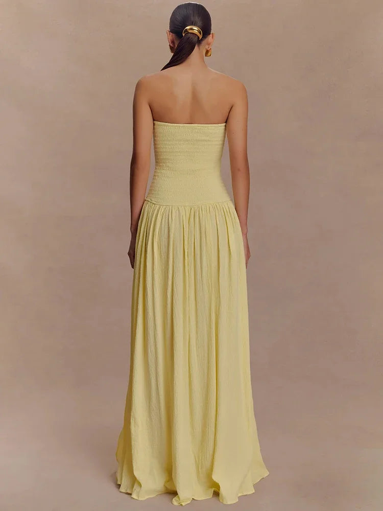 Vestido Maxi Tomara-que-Caia sem Alças
