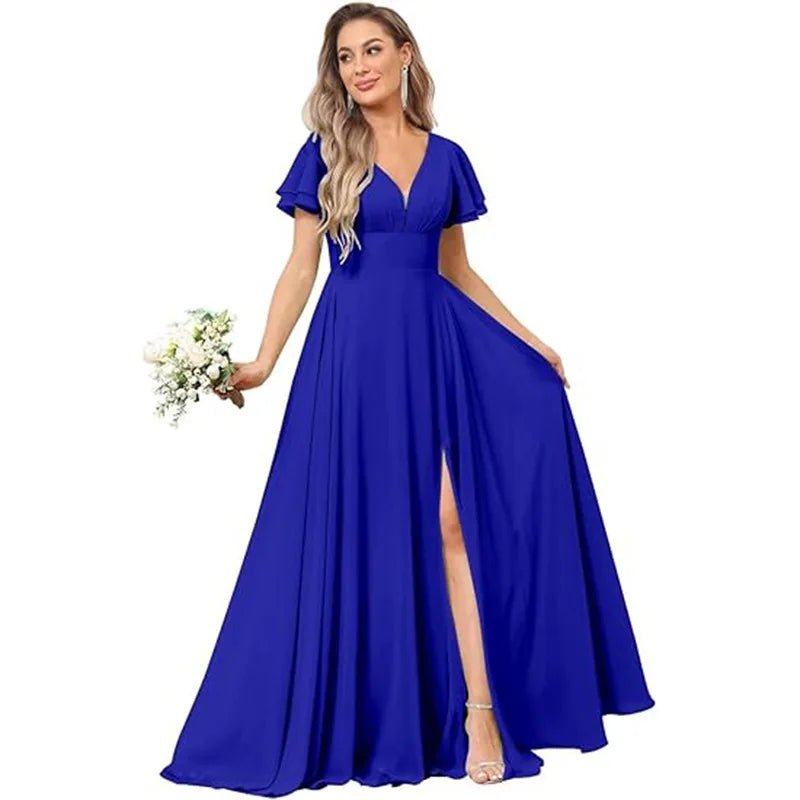 Vestido Maxi Chiffon Ombro a Descoberto