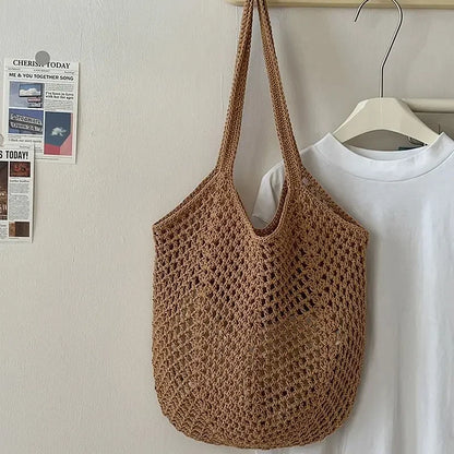 Mala de Ombro em Algodão Tecido à Mão | Grande Capacidade Estilo Boho