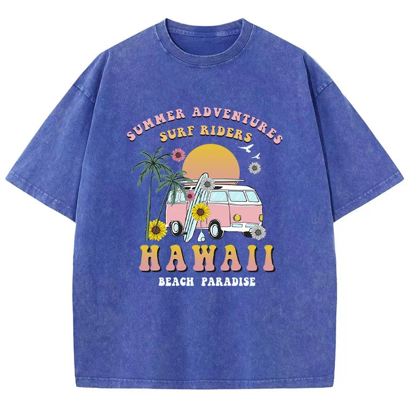 T-Shirt Oversized Estampa Hawaii