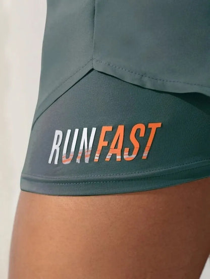 Calções de Corrida Cintura Alta com Cordão