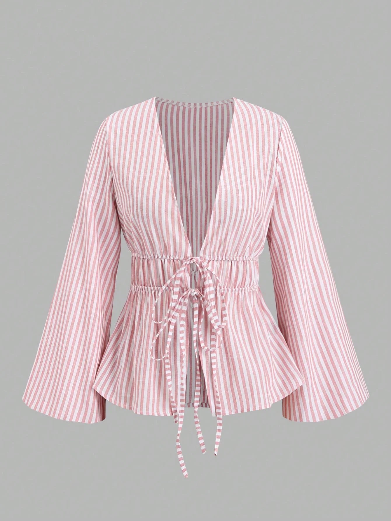 Camisa com Riscas e Laço