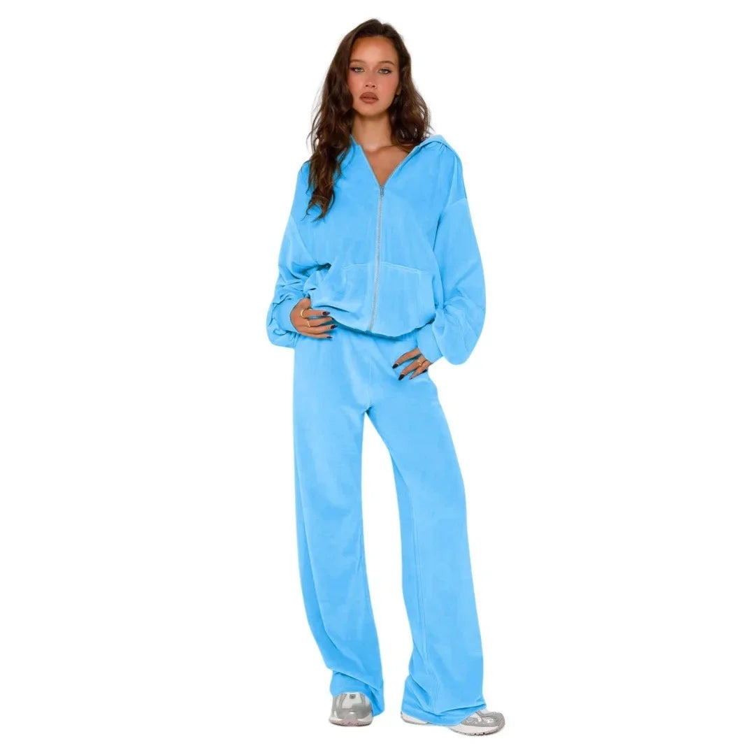 Conjunto em Veludo com Capuz 2 Peças