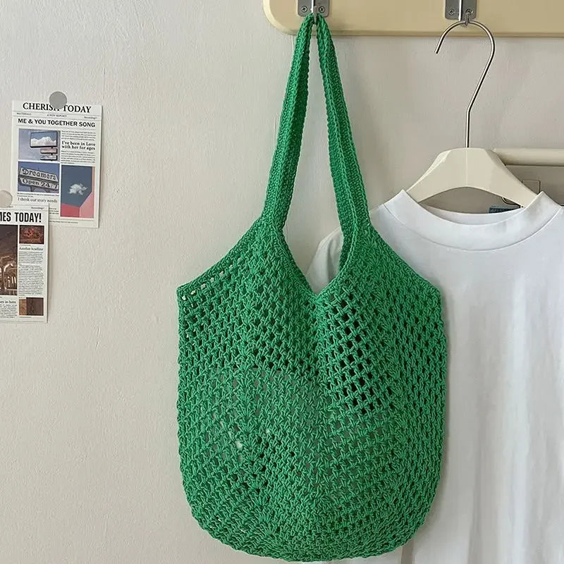 Mala de Ombro em Algodão Tecido à Mão | Grande Capacidade Estilo Boho