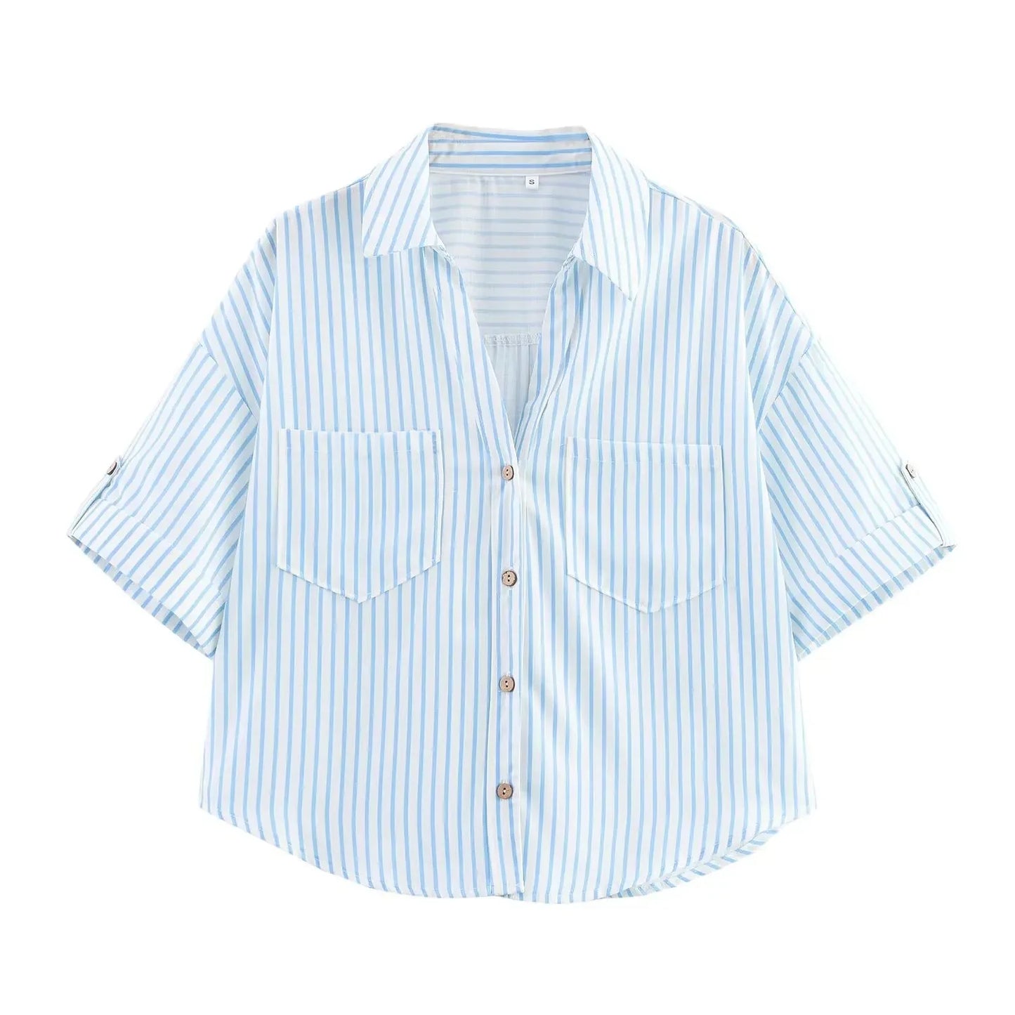 Camisa Linho Oversized com Manga Larga | Botão Único Estilo Casual Verão