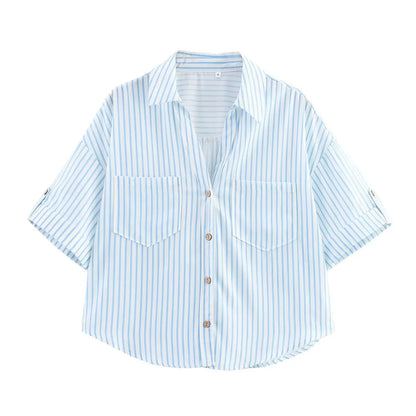 Camisa Linho Oversized com Manga Larga | Botão Único Estilo Casual Verão